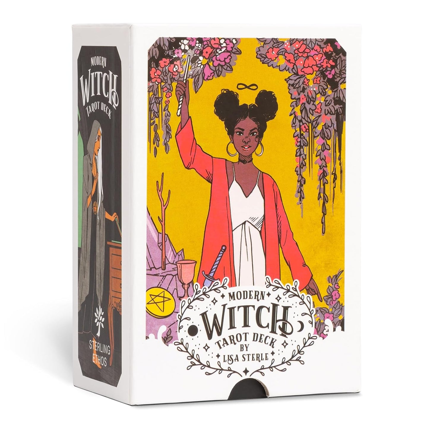 modern witch tarot deck, Lisa Sterle tarot, contemporary tarot cards, feminist tarot deck, inclusive tarot deck, 21st century witchcraft, diverse tarot imagery, modern tarot guidebook, vibrant tarot art, empowering tarot deck, witchy tarot set, tarot for self-discovery, LGBTQ+ inclusive tarot, contemporary archetype tarot, tarot with hardcover guidebook