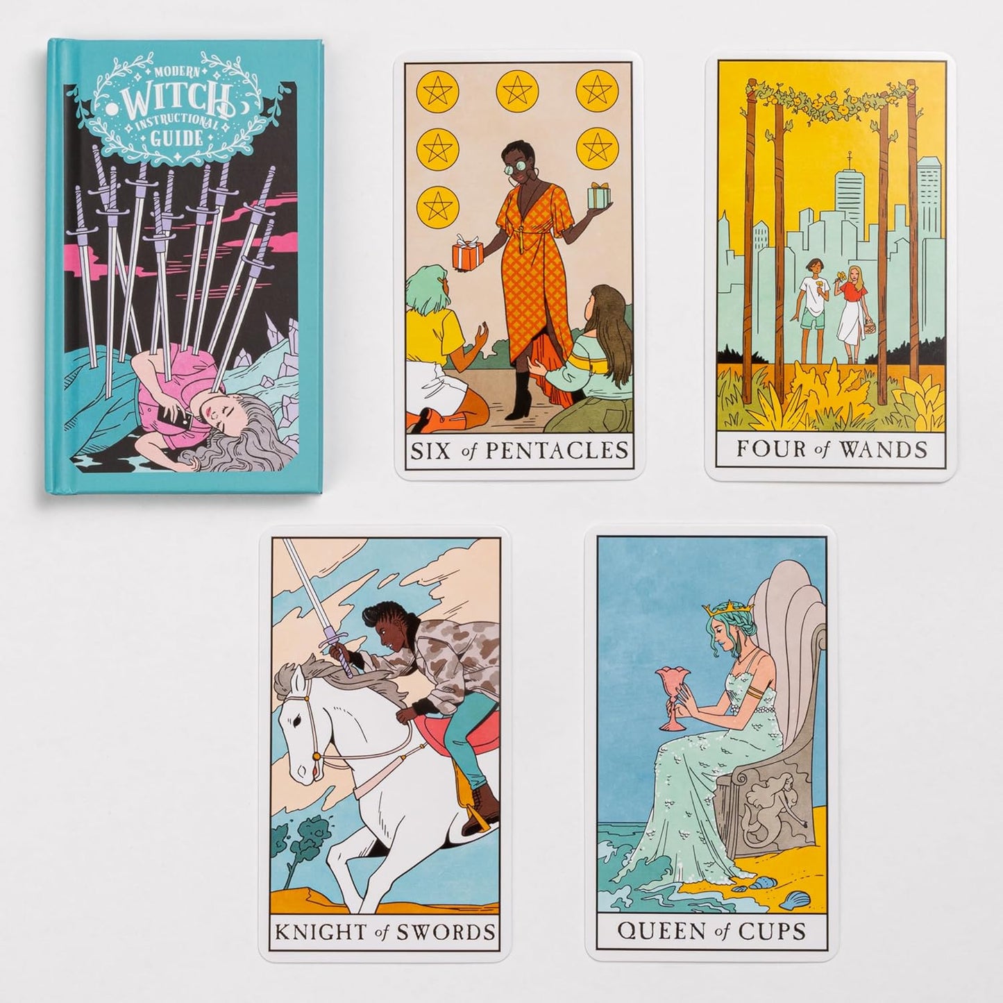 modern witch tarot deck, Lisa Sterle tarot, contemporary tarot cards, feminist tarot deck, inclusive tarot deck, 21st century witchcraft, diverse tarot imagery, modern tarot guidebook, vibrant tarot art, empowering tarot deck, witchy tarot set, tarot for self-discovery, LGBTQ+ inclusive tarot, contemporary archetype tarot, tarot with hardcover guidebook