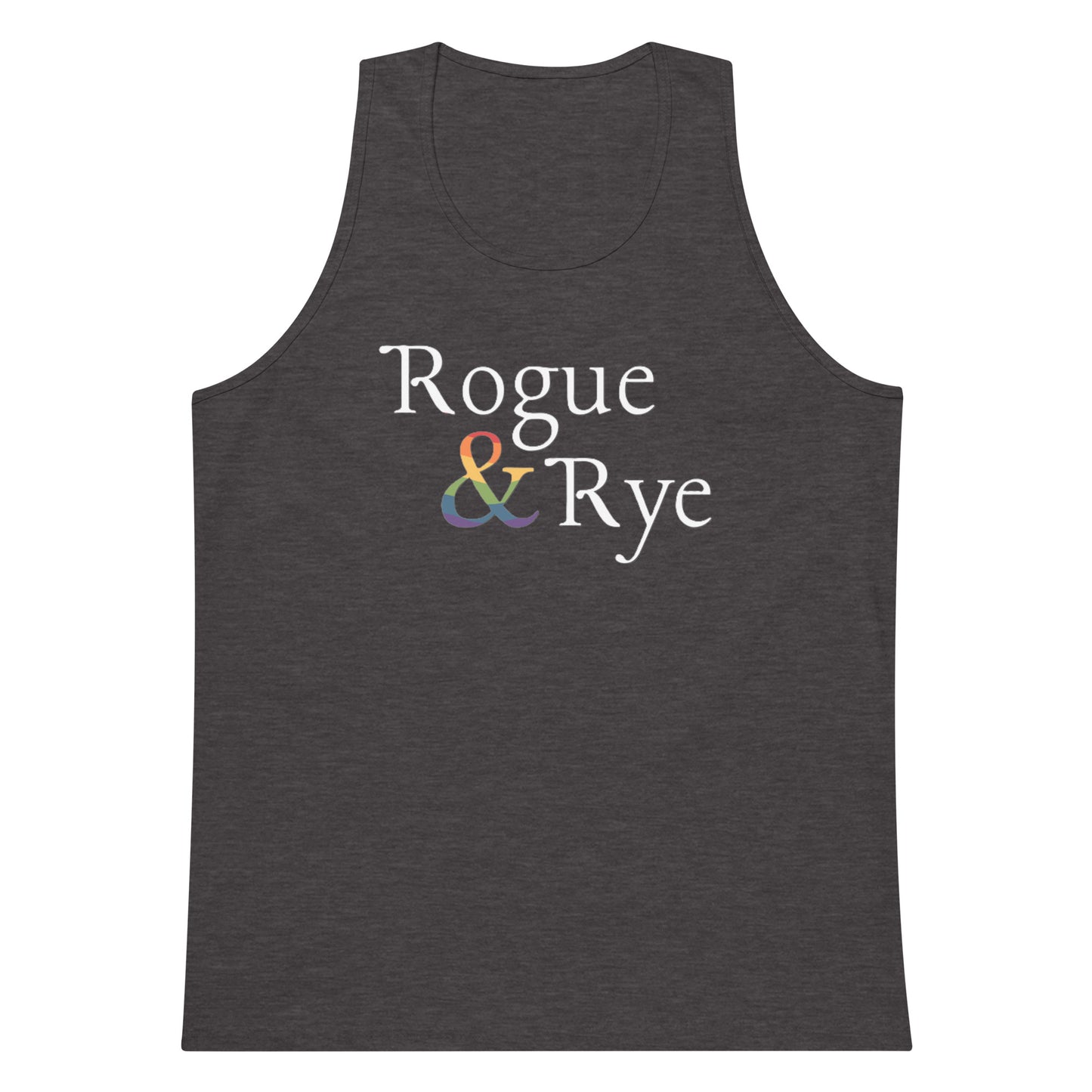 and pride tank top, premium lgbtq tank, inclusive pride apparel, rogue and rye pride collection, queer and strong tank, soft cotton pride tank, sleeveless inclusive shirt, lgbtq movement wear, outright international donation, love without limits tank, roomy fit pride tank, gender inclusive pride gear, drop armhole tank, midweight cotton tank, pride activewear, complex identity pride shirt, rogue and rye tank top