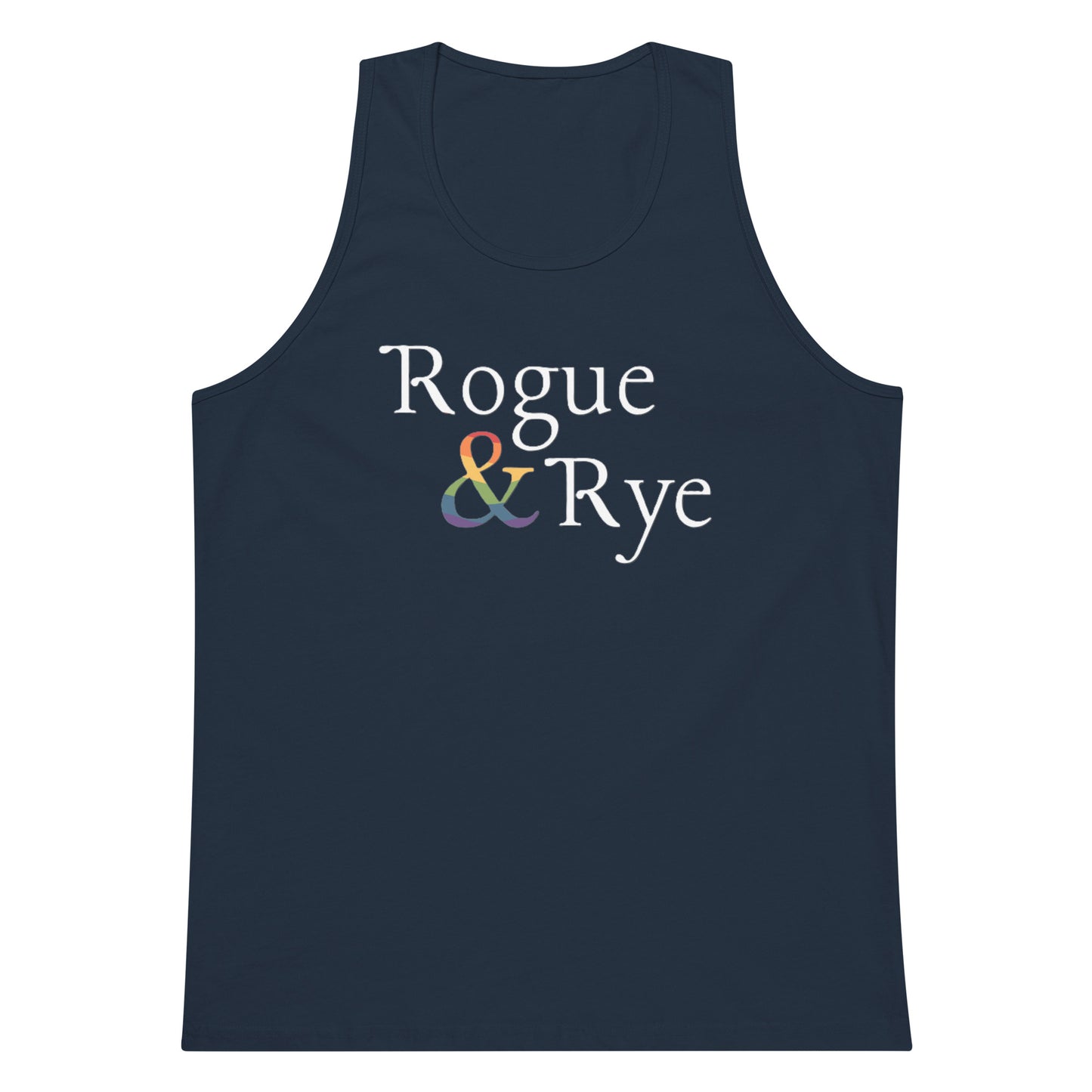 and pride tank top, premium lgbtq tank, inclusive pride apparel, rogue and rye pride collection, queer and strong tank, soft cotton pride tank, sleeveless inclusive shirt, lgbtq movement wear, outright international donation, love without limits tank, roomy fit pride tank, gender inclusive pride gear, drop armhole tank, midweight cotton tank, pride activewear, complex identity pride shirt, rogue and rye tank top