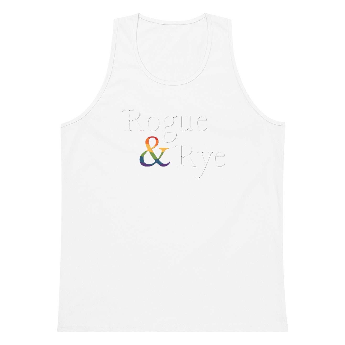 and pride tank top, premium lgbtq tank, inclusive pride apparel, rogue and rye pride collection, queer and strong tank, soft cotton pride tank, sleeveless inclusive shirt, lgbtq movement wear, outright international donation, love without limits tank, roomy fit pride tank, gender inclusive pride gear, drop armhole tank, midweight cotton tank, pride activewear, complex identity pride shirt, rogue and rye tank top