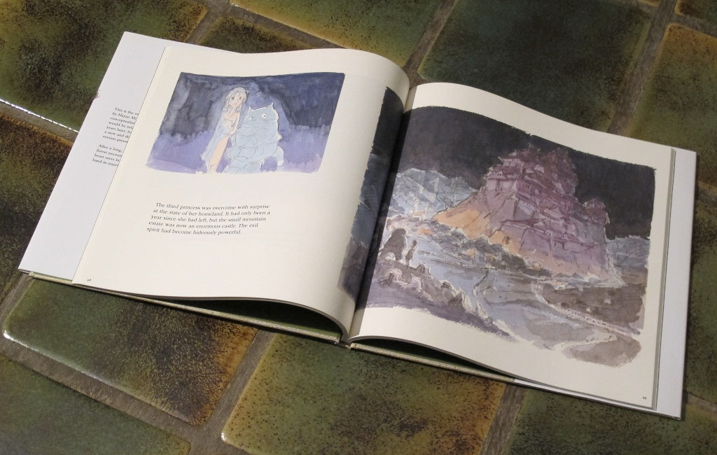 princess mononoke book, hayao miyazaki storybook, princess mononoke first story, miyazaki watercolor book, studio ghibli collector book, original princess mononoke story, miyazaki early works, ghibli art book, mononoke illustrated book, oversized miyazaki book, princess mononoke concept art, princess mononoke illustrated edition, ghibli gift book, watercolor anime book, viz studio ghibli books