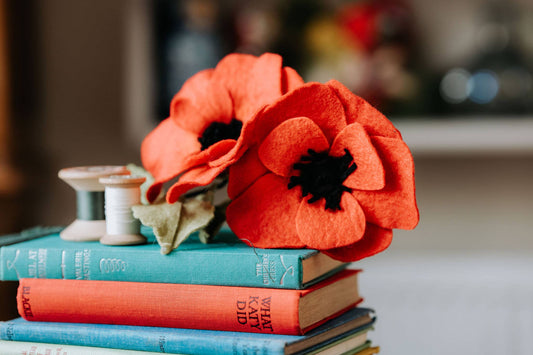 red felt poppy brooch kit, poppy craft kit, remembrance poppy DIY, felt flower making kit, beginner felt brooch project, wool felt poppy pin, diy poppy flower kit, crafty kit company brooch, handmade poppy craft, flower brooch kit for beginners, felt poppy tutorial kit, kids poppy craft age 10+, uk craft kits, scottish felt flower kit, women-owned craft brand