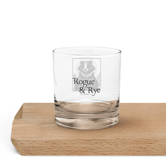 the cleric rocks glass, rogue and rye drinkware, healer themed whiskey glass, fantasy cocktail glass, dnd cleric barware, skunk character glass, calming ritual drink glass, fantasy rpg rocks glass, tabletop roleplaying drinkware, gin and tonic glassware, rosemary cocktail glass, fantasy inspired barware, cleric character gift, peaceful drinking glass, nerdy rpg glass gift