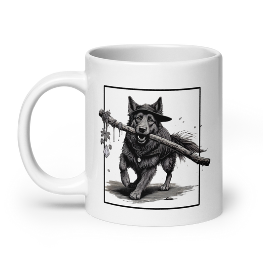 druid dog mug, Rogue & Rye druid coffee mug, nature magic mug, fantasy ceramic mug, dnd druid merchandise, tabletop gamer mug, druid dog gift, microwave safe mug, dishwasher safe mug, rpg dog druid drinkware