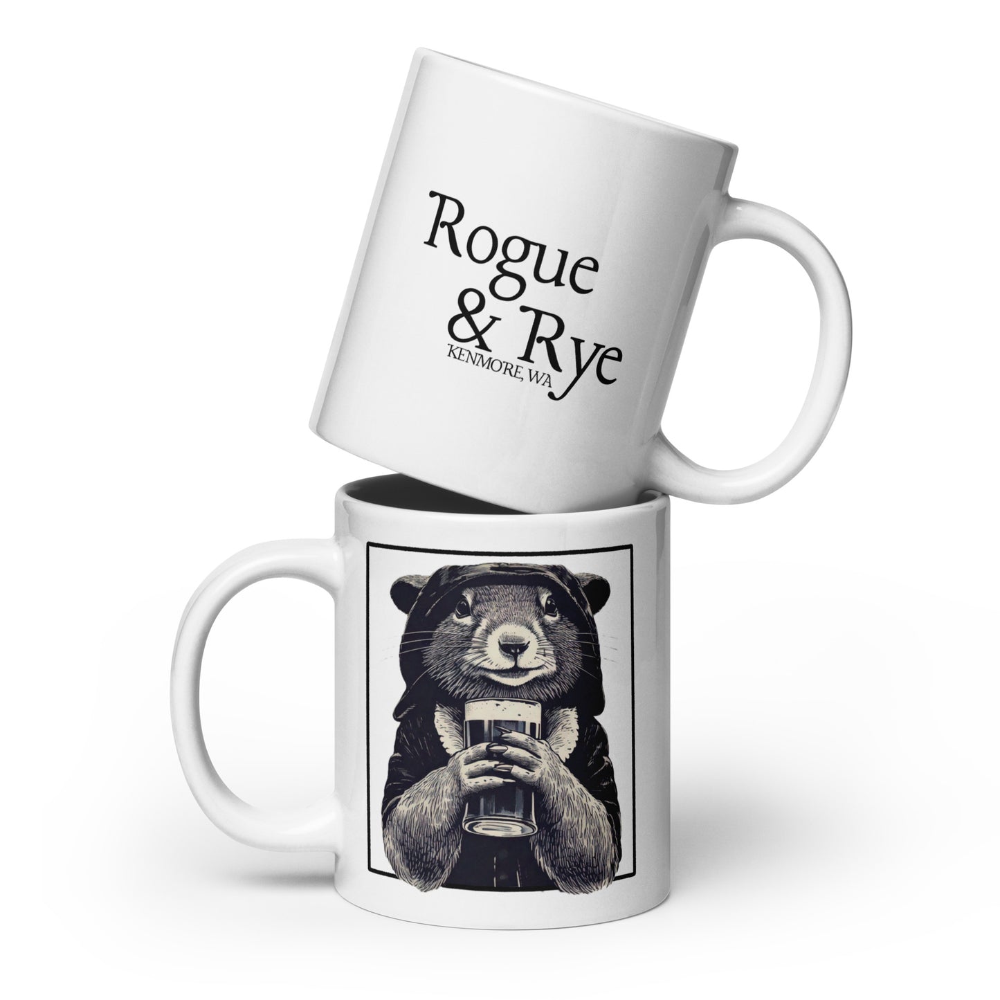 rogue squirrel mug, Rogue & Rye coffee mug, mischievous dnd mug, fantasy squirrel drinkware, tabletop rpg coffee cup, dishwasher safe dnd mug, microwave safe rogue mug, dnd character mug, adventure-themed ceramic mug