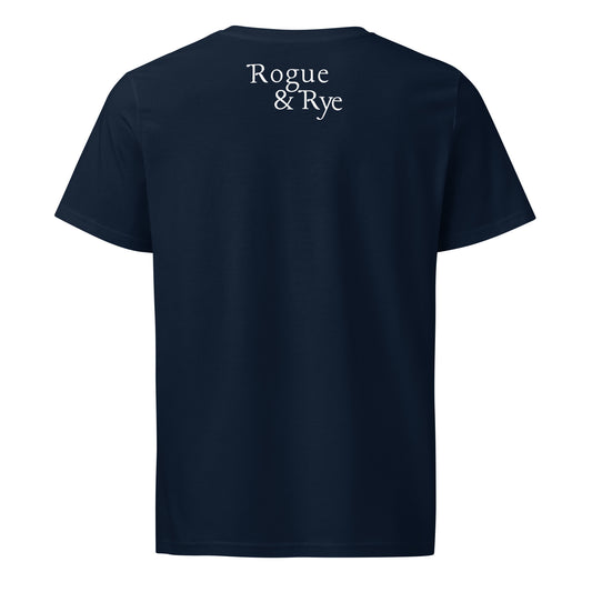 rogue squirrel t-shirt, organic cotton fantasy tee, unisex rpg shirt, dark color adventurer shirt, sustainable gaming apparel, eco-friendly rogue shirt, breathable fantasy t-shirt, rogue and rye clothing, mischief-inspired organic tee, medieval rogue style shirt