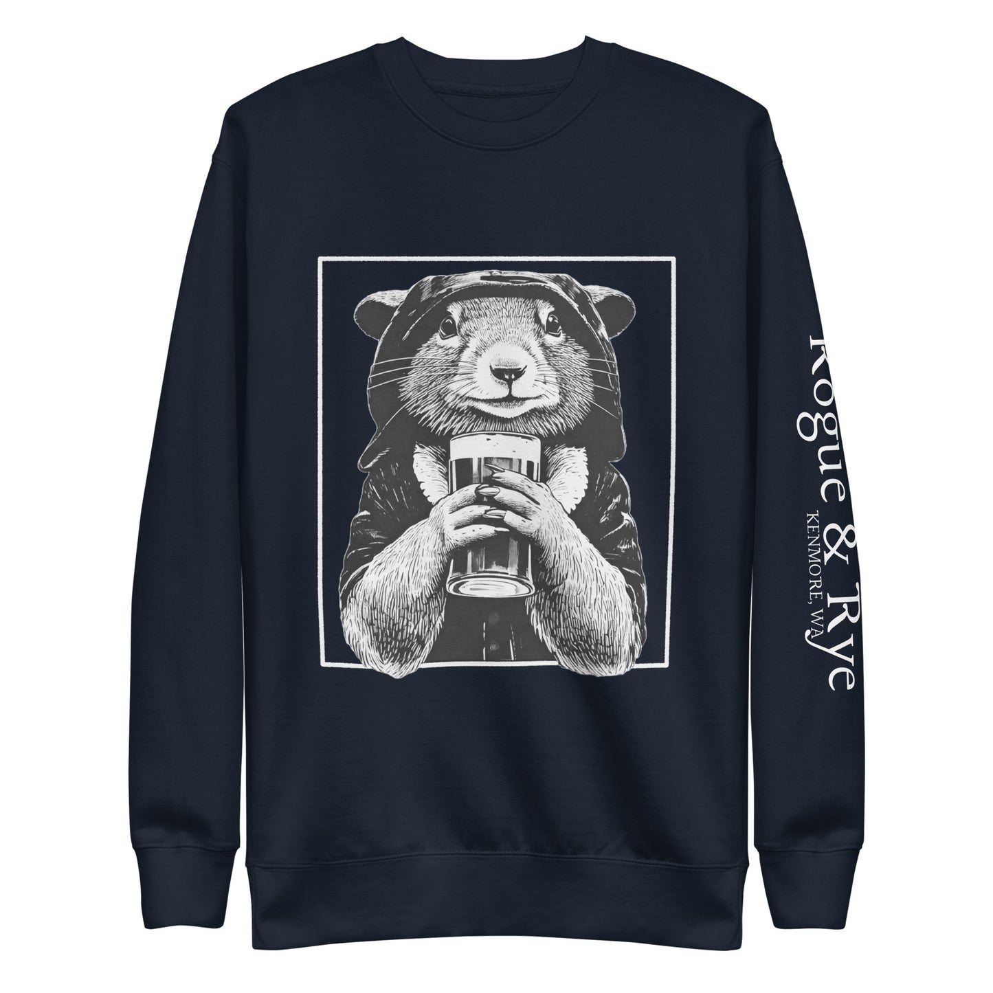 rogue and rye sweatshirt, squirrel rogue crewneck, fantasy gamer sweatshirt, unisex rpg sweatshirt, dark color fleece sweatshirt, rogue character apparel, cozy dnd sweatshirt, adventure game night clothing, premium fantasy sweatshirt, rogue and rye merch