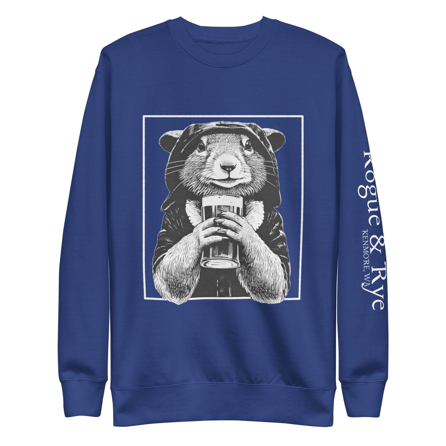 rogue and rye sweatshirt, squirrel rogue crewneck, fantasy gamer sweatshirt, unisex rpg sweatshirt, dark color fleece sweatshirt, rogue character apparel, cozy dnd sweatshirt, adventure game night clothing, premium fantasy sweatshirt, rogue and rye merch