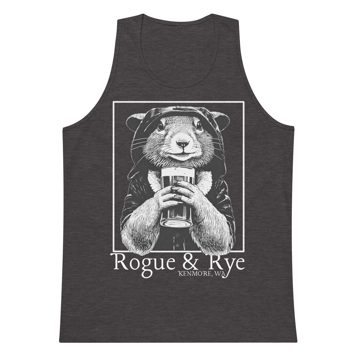 rogue tank top, dark fantasy tank, rpg unisex apparel, rogue and rye clothing, sleeveless gaming shirt, premium cotton tank, relaxed fit workout top, fantasy character tank, soft durable tank for adventurers, gamer fashion, medieval inspired tank