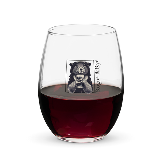 The Rogue wine glass, RPG stemless wine glass, D&D drinkware, fantasy character glassware, Rogue & Rye tabletop gear, gamer gift wine glass, 15 oz wine tumbler, stemless gaming glass, rogue character wine glass, fantasy-themed wine glass