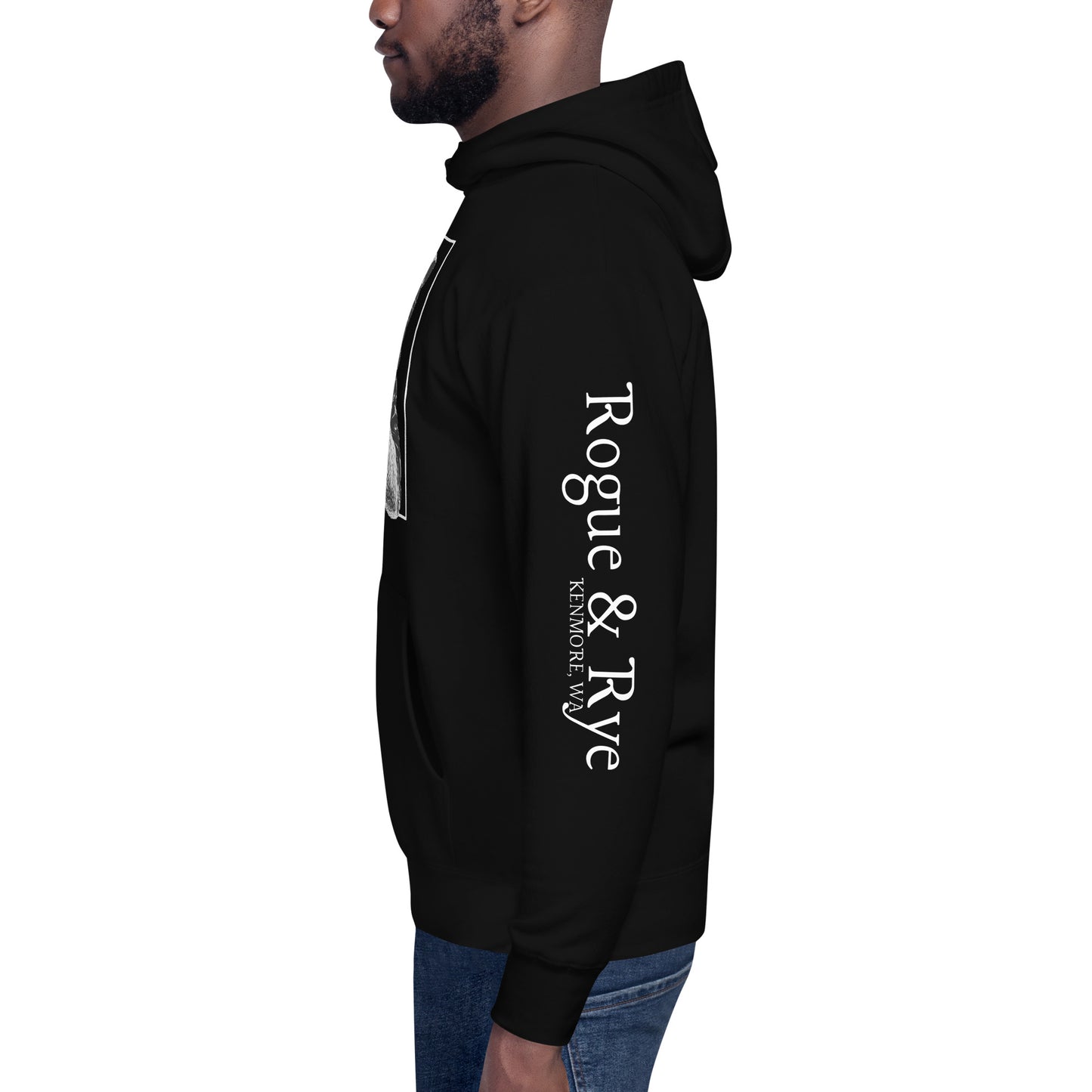 rogue and rye hoodie, squirrel rogue hoodie, unisex fantasy hoodie, rpg gamer hoodie, cozy dnd hoodie, rogue character sweatshirt, dark cotton hoodie for gamers, adventure themed apparel, nerdy streetwear hoodie, rogue and rye merch