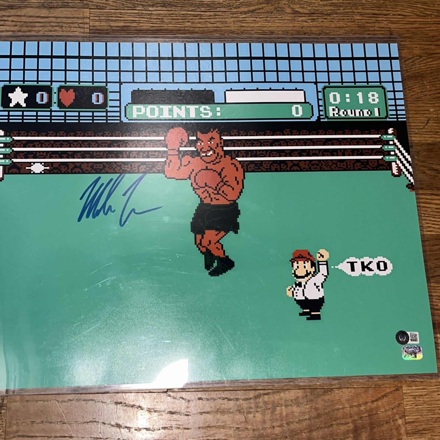 Mike Tyson Autographed 16x20 Mike Tyson’s Punch Out Beckett Authentication