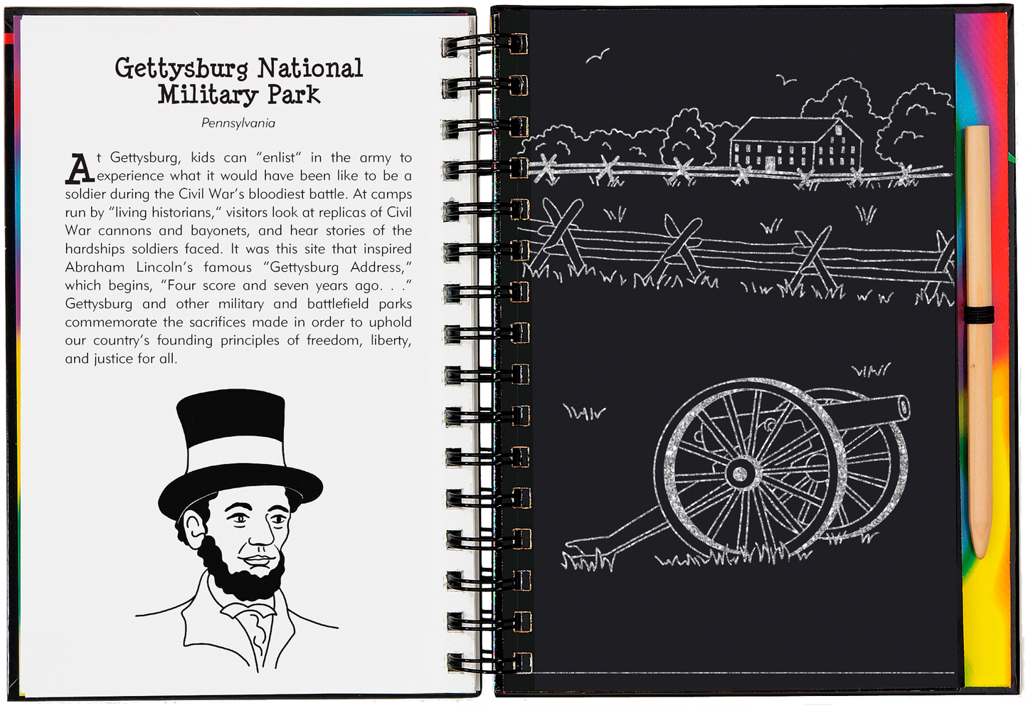 national parks scratch book, kids travel activity book, scratch art for kids, learn about US landmarks, hands-on national parks guide, educational art book, national parks for young explorers, scratch and sketch USA, interactive national park book, creative kids gift, junior ranger activities, adventure art book for kids, tracing book with stylus, national park craft book