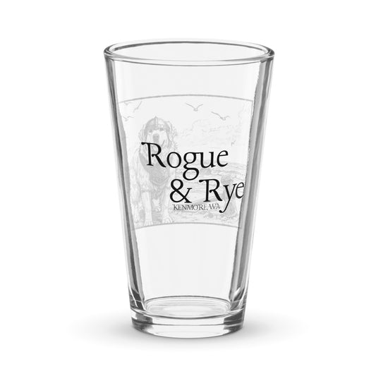 the herald pint glass, rogue and rye fighter pint, great pyrenees shaker glass, fantasy beer glass, dnd inspired pint glass, loyal fighter drinkware, rpg class glassware, cocktail shaker pint glass, durable 16oz pint glass, fantasy companion barware, tabletop rpg drink glass, dog fighter pint glass, vigilantly brewed pint glass, beer glass for adventurers, noble fantasy character pint
