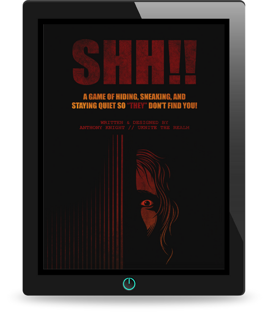 SHH!! tabletop RPG, stealth RPG one-shot, horror heist RPG, tension 20 system, fast-paced roleplaying game, quiet RPG game, low-prep tabletop RPG, stealth-based TTRPG, quick setup RPG for groups, immersive suspenseful TTRPG