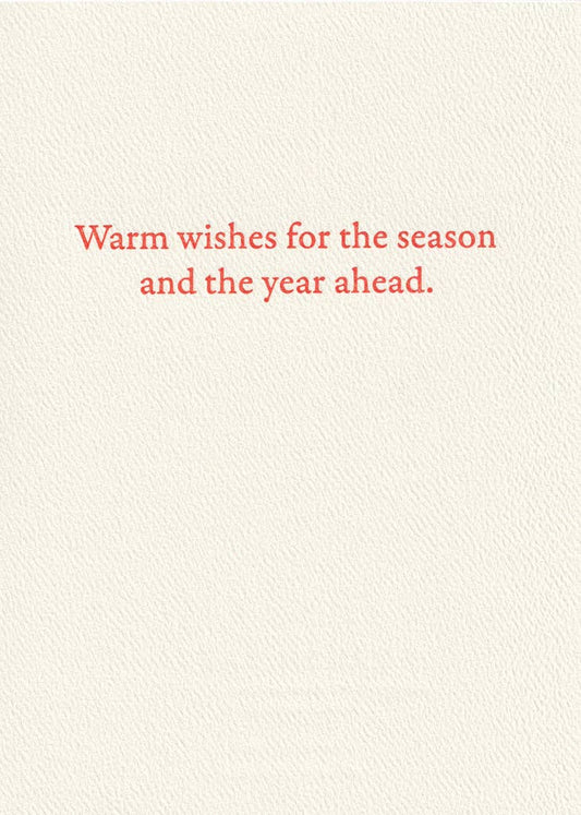 Saturn Press card, holiday letterpress card, snow birds, ski, skiing, greeting card, Season’s Greetings card, deckle edge stationery, handmade letterpress holiday card, winter scene card, printed holiday card with message, artisanal Christmas card, premium holiday stationery, festive bird card, nature-inspired holiday card warm wishes