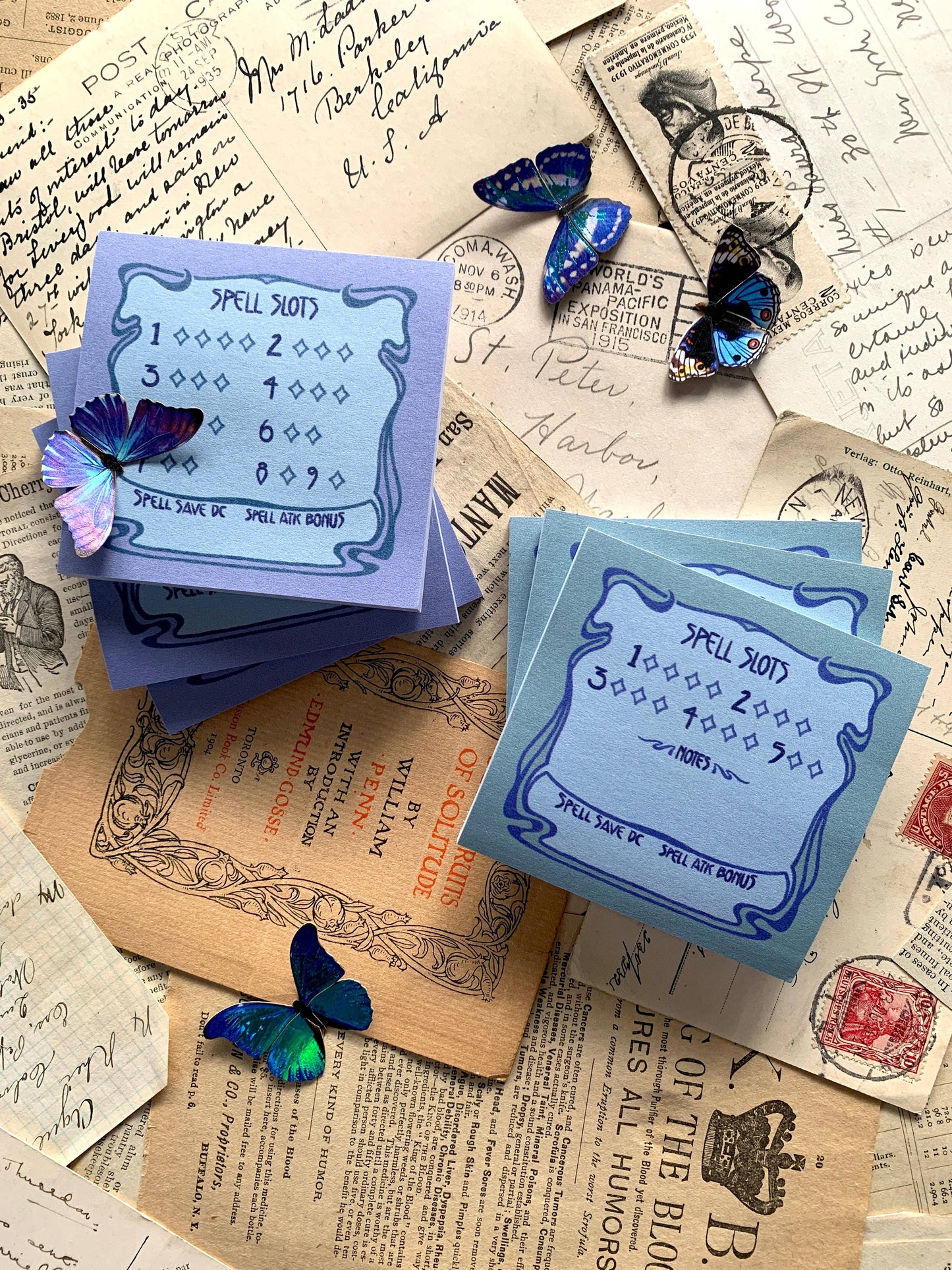 spell slot tracker, DnD spell slot sticky note, Dungeons and Dragons caster tool, D&D spell tracking notepad, tabletop RPG accessories, magic user spell tracker, full caster spell slots pad, DnD stationary, reusable spell slot tracker, purple border sticky note for DnD