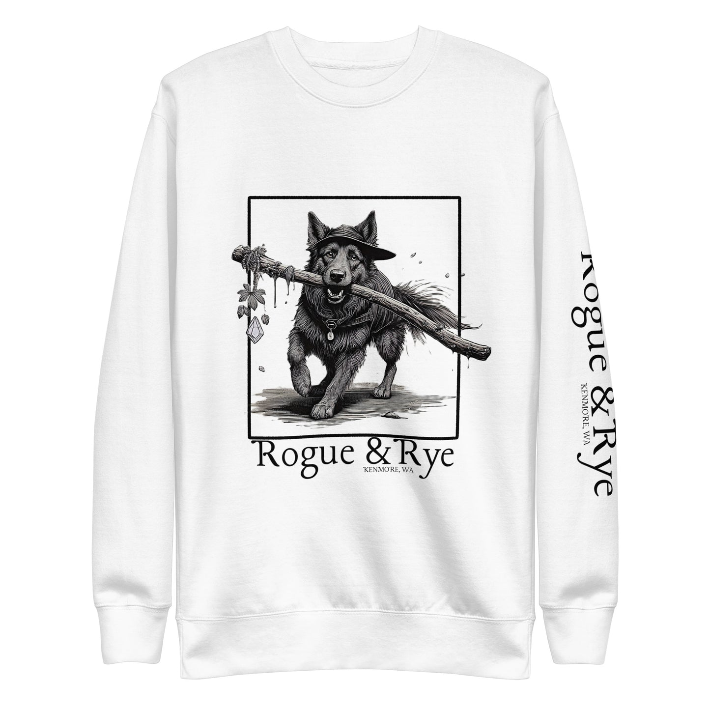 druid dog sweatshirt, forest druid sweatshirt, unisex premium fleece, fantasy dog lover gift, cozy trail-ready sweatshirt, rogue and rye apparel, dog inspired nature sweatshirt, RPG druid clothing, rustic outdoor sweatshirt, soft cotton fleece pullover, gamer gift clothing, woodland dog sweatshirt, hiking dog gear, fantasy dog themed sweatshirt, cottagecore adventure sweatshirt
