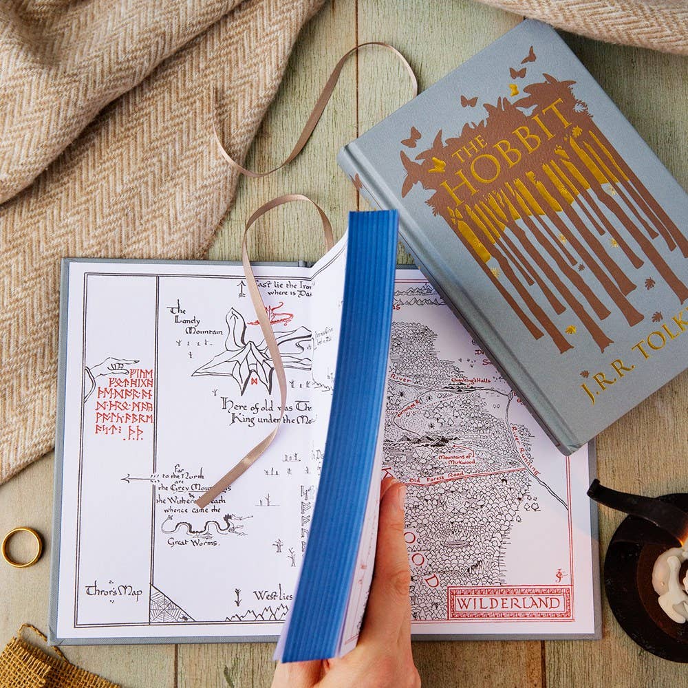 The Hobbit collectors edition, JRR Tolkien special edition hardcover, Middle-earth collector series, Bilbo Baggins unexpected journey, Smaug the Magnificent Tolkien, Tolkien foil-stamped hardcover, classic fantasy gift edition, HarperCollins collector Tolkien, Rogue & Rye book collection, matching Tolkien hardcover set.