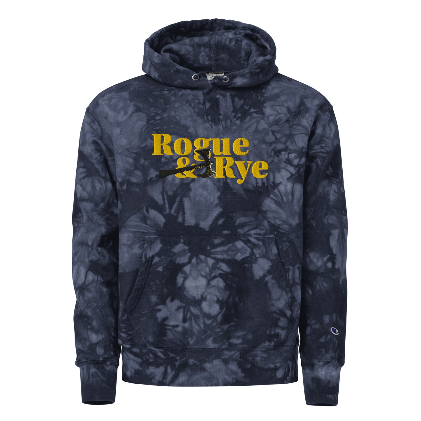 rogue and rye tie-dye hoodie, battle axe champion hoodie, fantasy streetwear, unisex tie-dye gamer hoodie, reverse weave fleece sweatshirt, rpg themed hoodie, rogue and rye merch, champion battle axe hoodie, heavy fleece game night hoodie, tie-dye hoodie for adventurers, embroidered champion fantasy hoodie, shrink-resistant hoodie, unique pattern champion sweatshirt