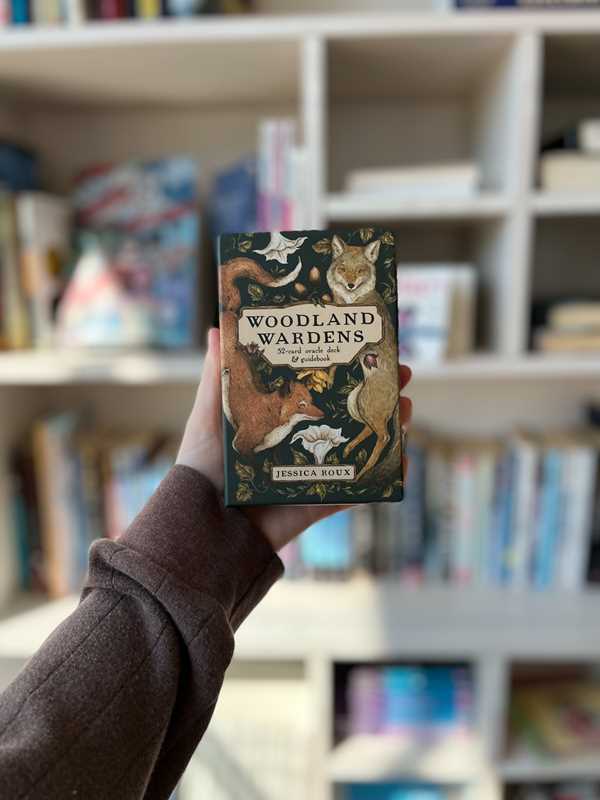 woodland wardens oracle deck, jessica roux oracle cards, flora and fauna oracle, illustrated oracle deck, woodland animals tarot, nature-based oracle cards, oracle deck with guidebook, floriography artist oracle, woodland spirituality deck, herbal oracle deck, animal spirit card set, oracle deck for beginners, myth and folklore oracle, woodland divination cards, beautifully illustrated oracle deck