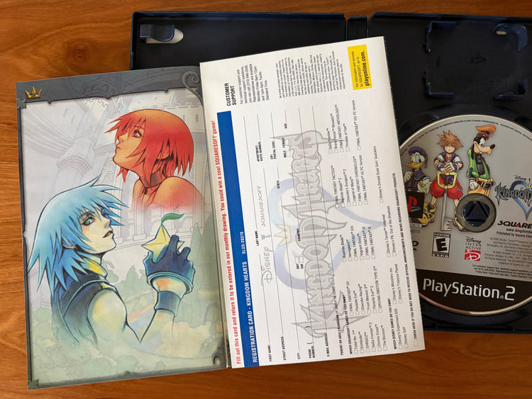 Kingdom Hearts video game for Sony PlayStation 2 featuring Disney and Square Enix characters in an action role-playing adventure.