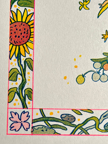 Sunflower Fairy Riso Print, Natalie Andrewson
