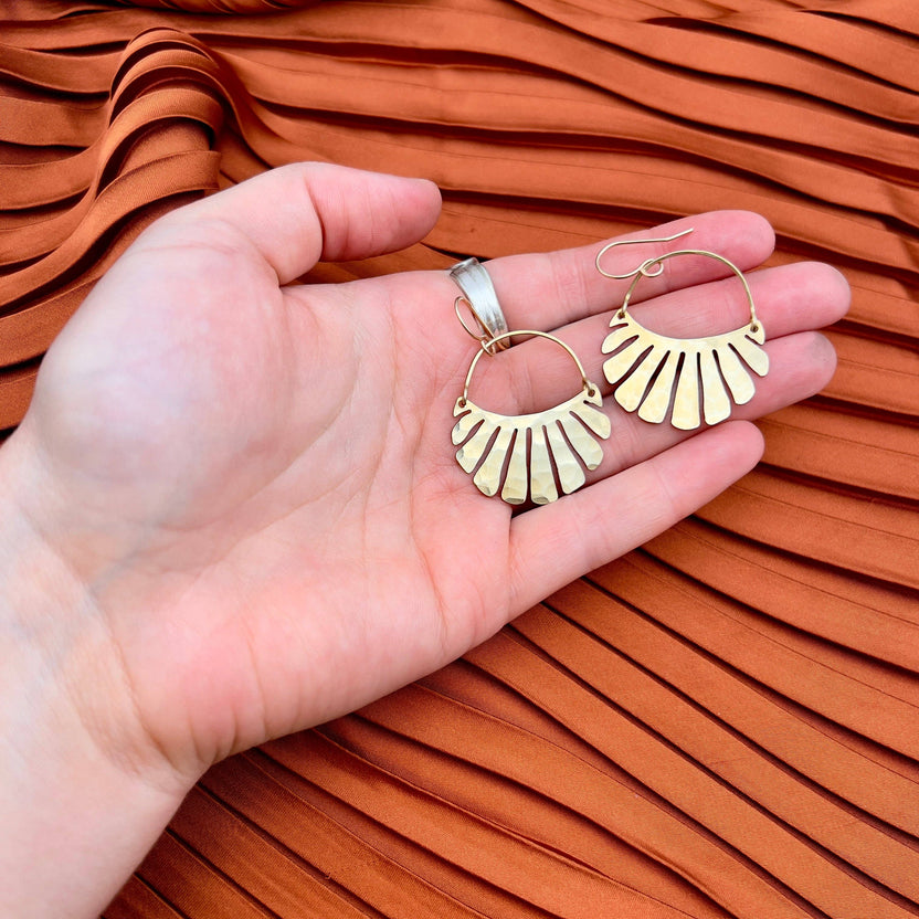 Handmade Freya Hammered Gold Earrings | Fluff Hardware