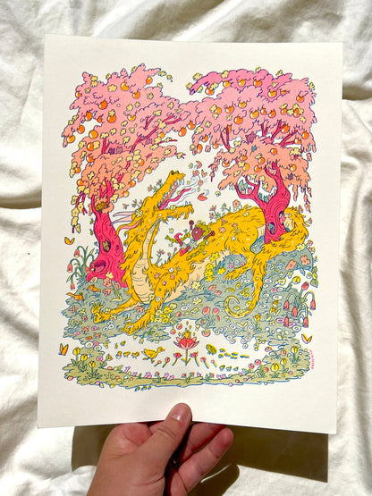 Spring Dragon Riso Print, Natalie Andrewson
