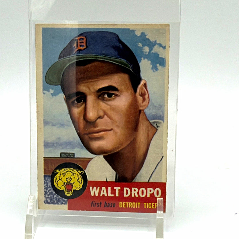 Front of 1953 Topps Walt Dropo #121 Detroit Tigers vintage baseball card