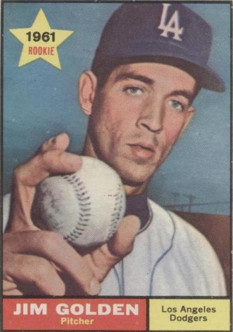 Alternate front photograph of Jim Golden Dodgers rookie card