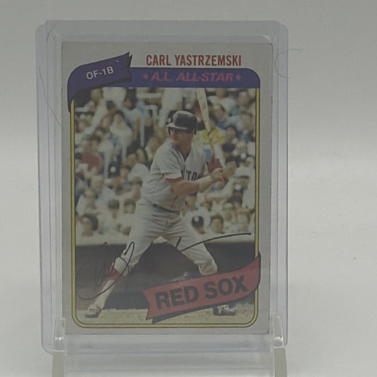1980 Topps Carl Yastrzemski AL All-Star card 720 featuring the Boston Red Sox outfielder and first baseman