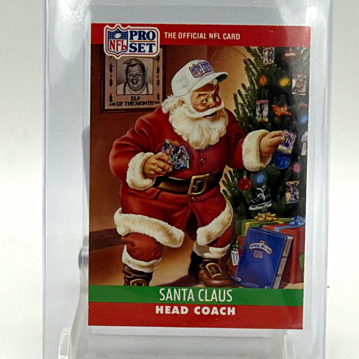 Front of 1990 Pro Set Santa Claus #1990 Head Coach football trading card