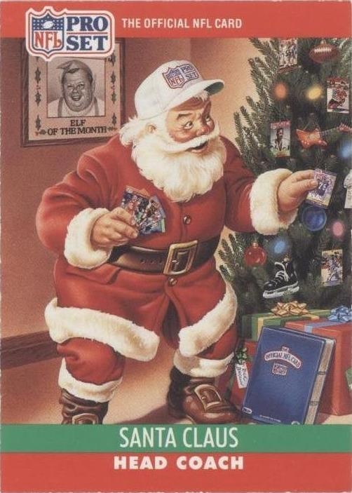 Alternate front view of 1990 Pro Set Santa Claus Head Coach insert