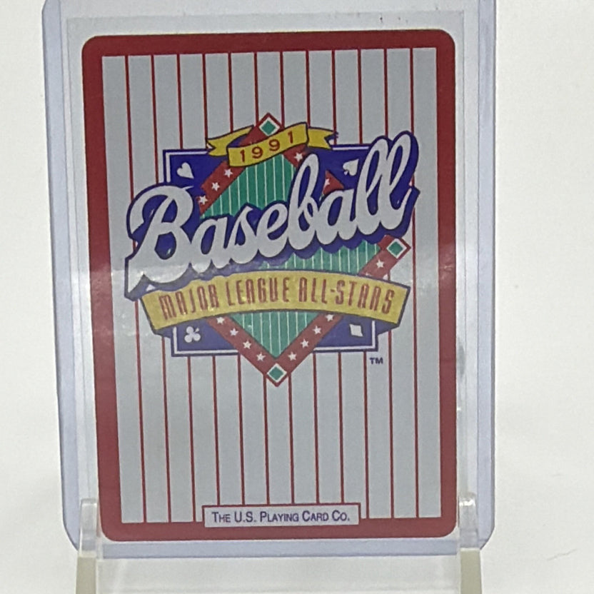 Back of 1991 U.S. Playing Card Co. MLB All-Stars Wade Boggs card