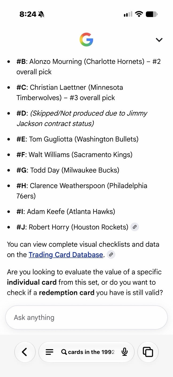 Additional reference image accompanying the complete NBA Hoops Draft Redemption set