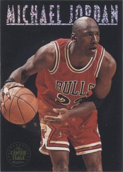 Alternate full-front photograph of Michael Jordan SkyBox Center Stage CS1 insert