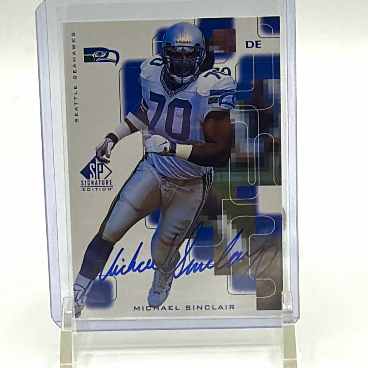 Front of 1999 SP Signature Edition Michael Sinclair autograph #MS for the Seattle Seahawks