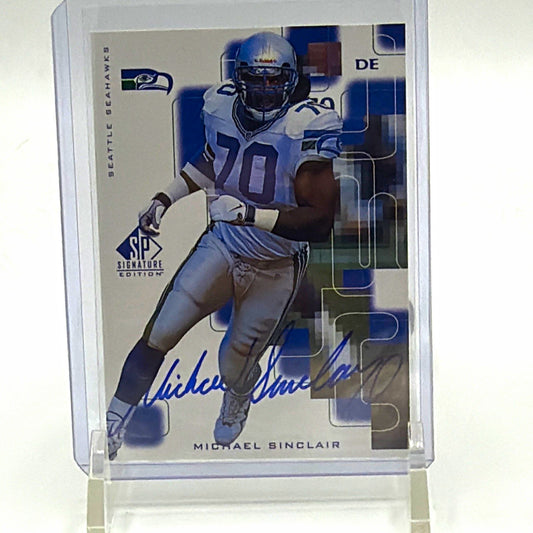 Front of 1999 SP Signature Edition Michael Sinclair autograph #MS for the Seattle Seahawks