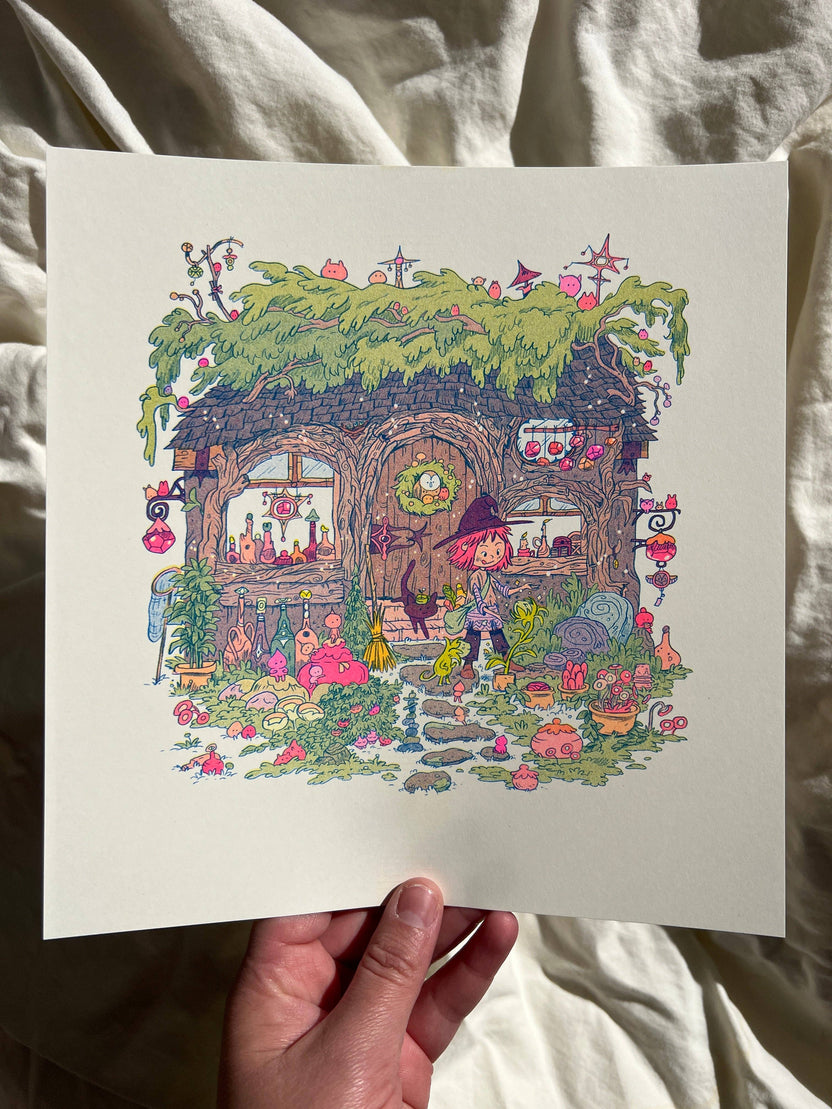 Little Witch House Riso Print by Natalie Andrewson