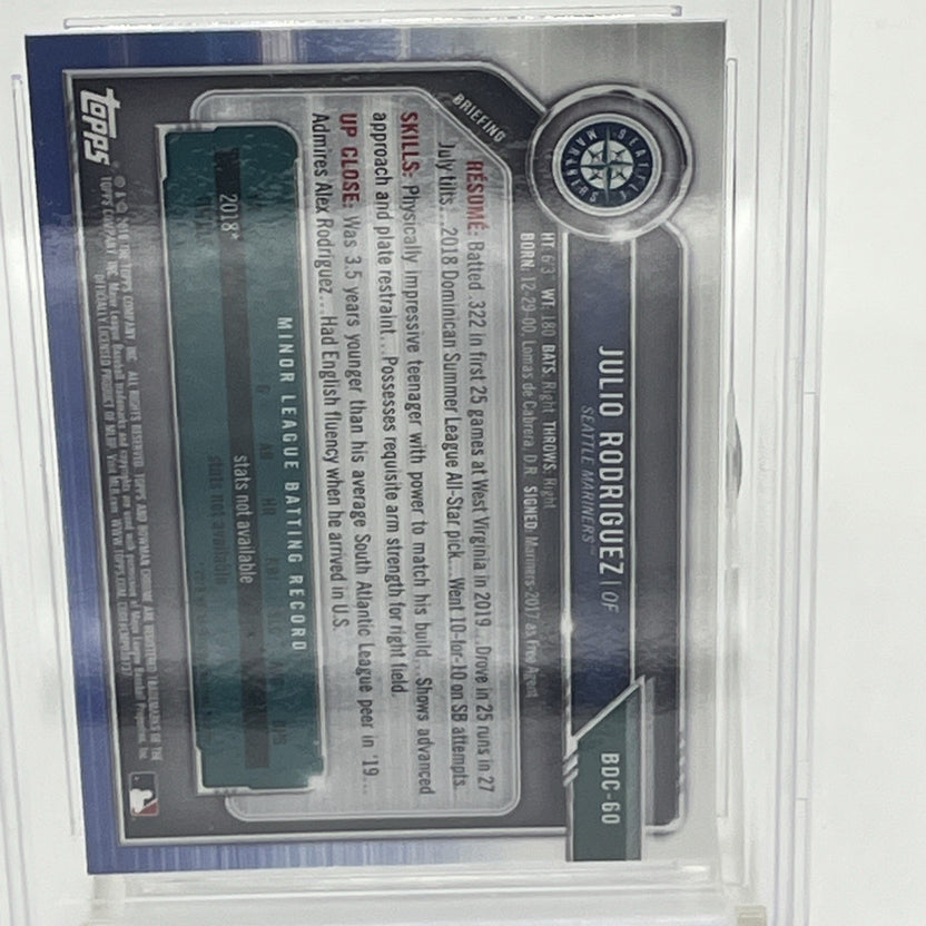 2019 Bowman Chrome Draft Julio Rodriguez RC Autographed Authenticated Beckett 2019 Bowman Chrome Draft Julio Rodriguez RC, Julio Rodriguez rookie auto Beckett, Julio Rodriguez Bowman Chrome autograph, Beckett authenticated Julio Rodriguez card, Mariners rookie card, Julio Rodriguez BAS autograph, Bowman Draft Chrome RC auto, Seattle Mariners prospect card, Julio Rodriguez 1st Bowman autograph, MLB rookie trading card Beckett