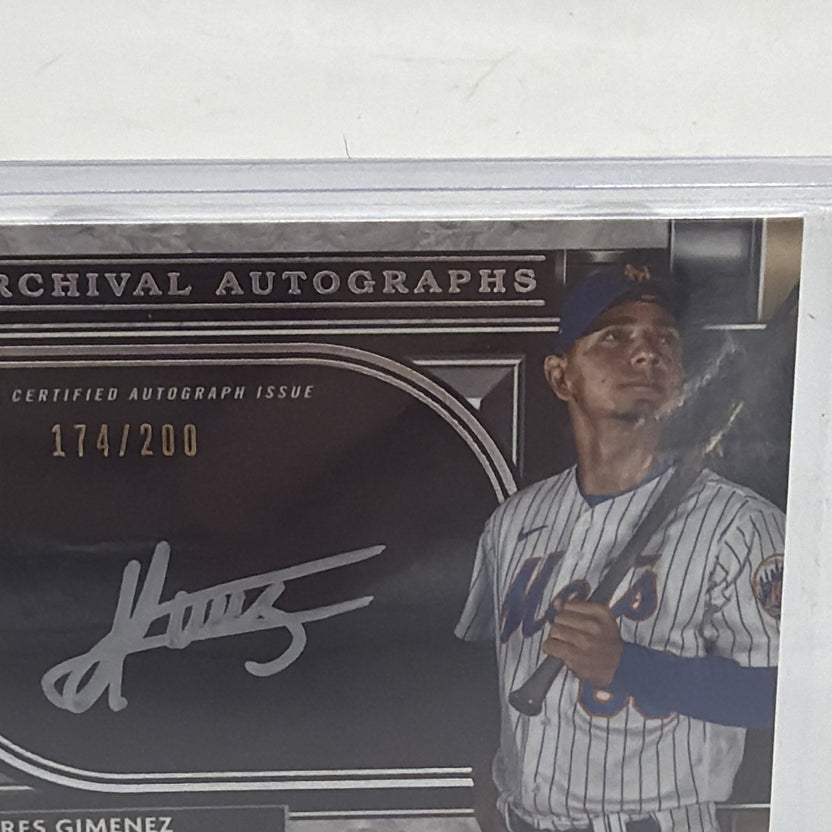 Angled front view of Andrés Giménez 2021 Topps Museum Collection Archival Autograph rookie card