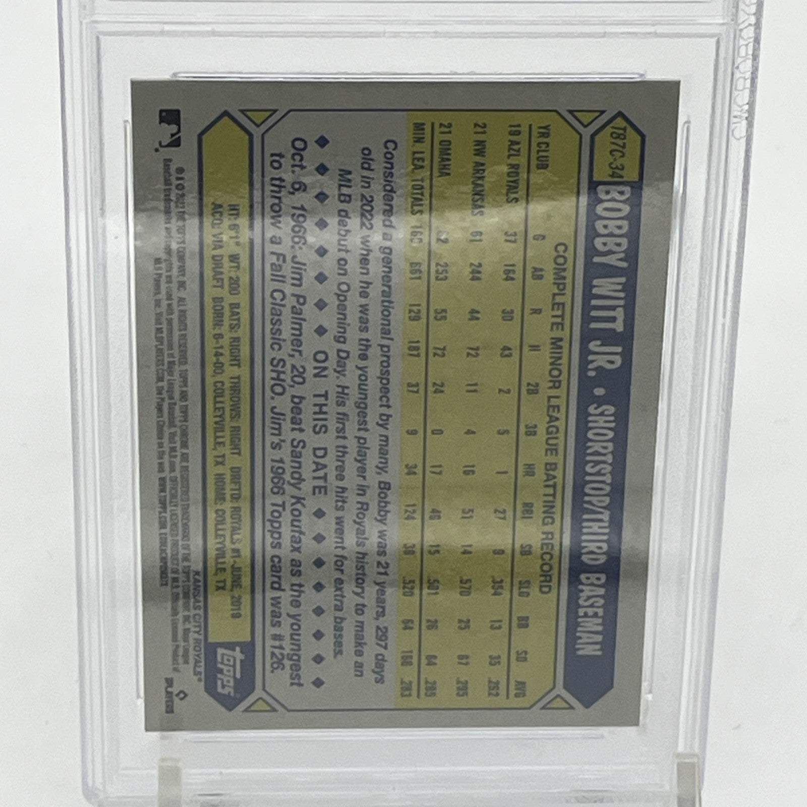 2022 Topps Silver Pack Bobby Witt Jr Update T87C34 MINT PSA 9 ROOKIE RC 2022 Topps Silver Pack Bobby Witt Jr, Bobby Witt Jr Rookie Card PSA 9, Topps Update T87C34 RC, PSA graded baseball cards, Kansas City Royals rookie card, Bobby Witt Jr RC silver pack, PSA 9 Bobby Witt Jr Topps, Topps 2022 Bobby Witt Jr rookie, rare Bobby Witt Jr trading card, Topps Silver Pack RC card