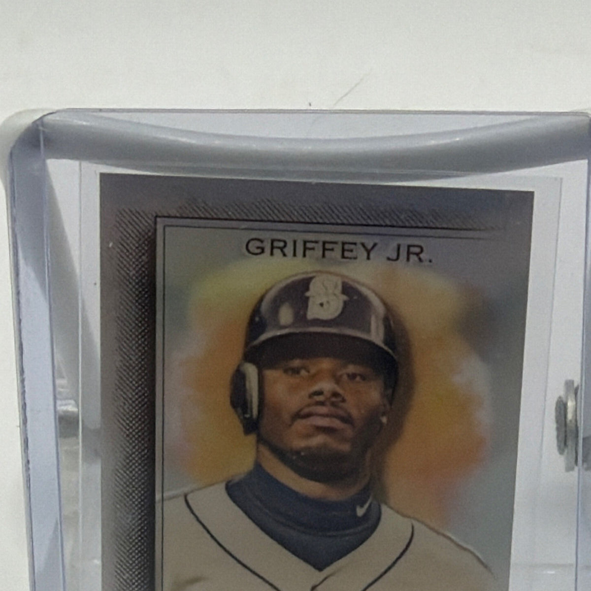 Alternate front photograph of Ken Griffey Jr. Allen & Ginter Chrome Mini Refractor in protective holder