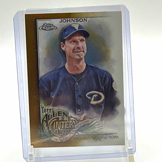 Front of 2022 Topps Allen & Ginter Chrome Randy Johnson #78 Gold Refractor numbered 30/50