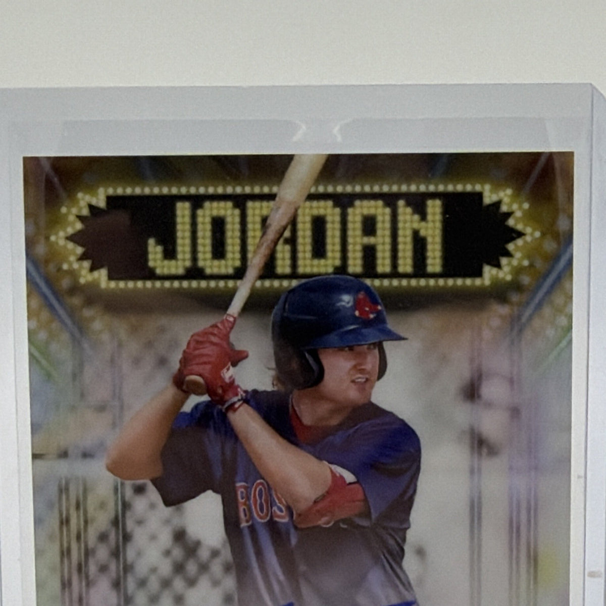 Alternate front view of Blaze Jordan Bowman Sterling autograph card featuring the Boston Red Sox prospect