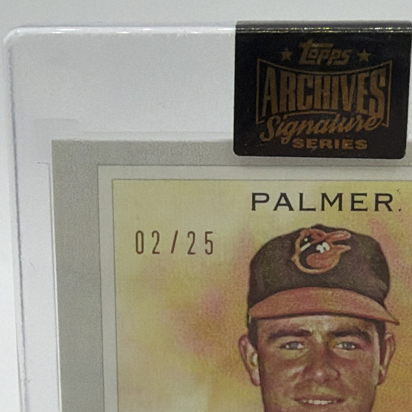 Close-up of the 02/25 serial numbering on Jim Palmer's Archives Signature Series card