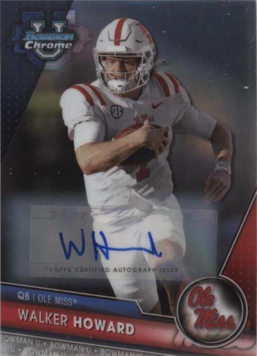 Additional full front view of Walker Howard Ole Miss football autograph card
