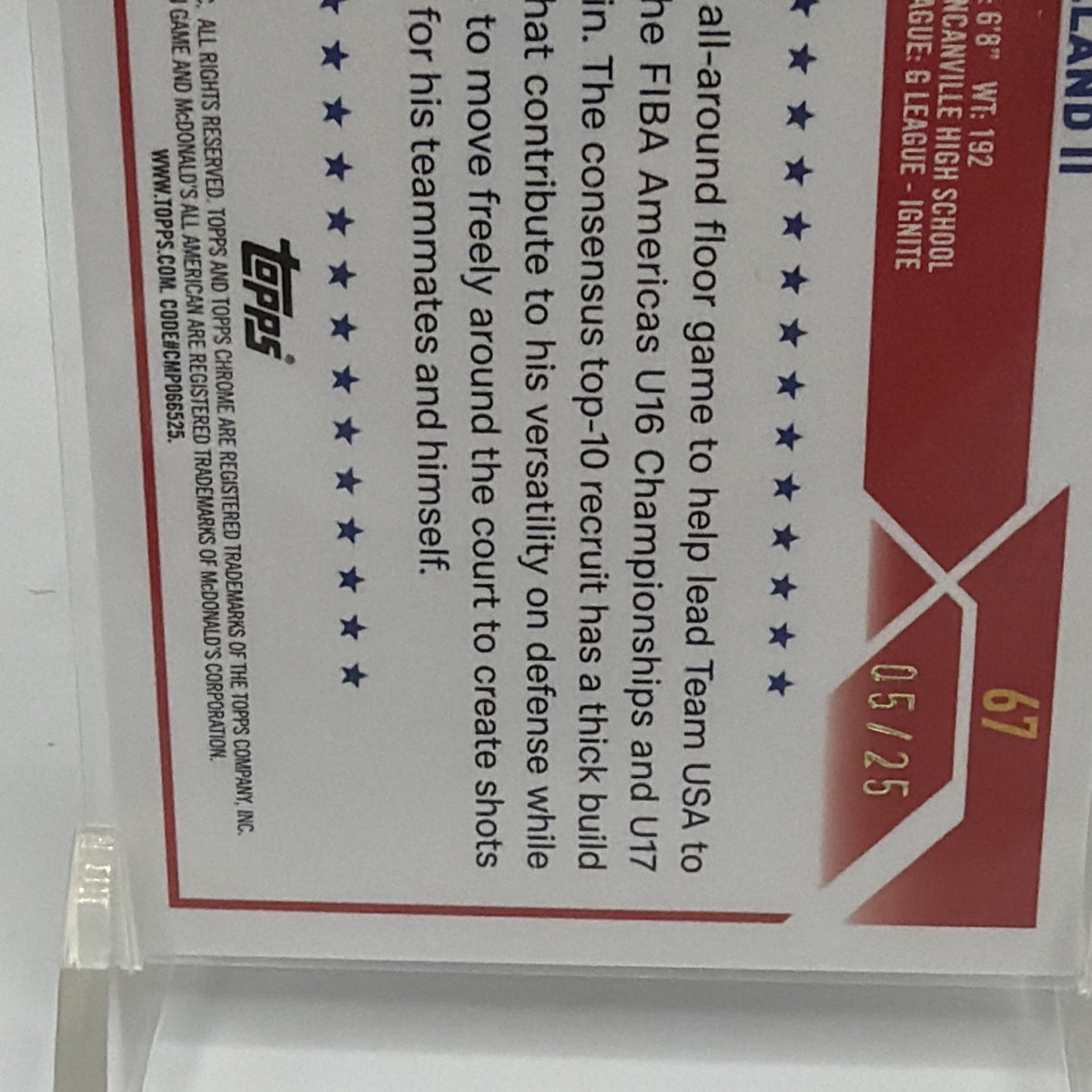 Reverse detail showing Ron Holland II card information and statistics